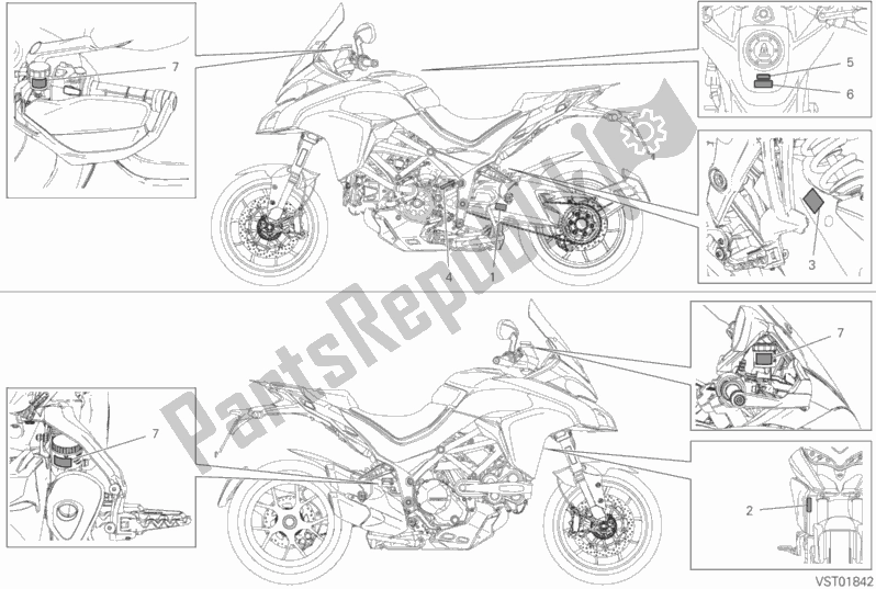 All parts for the Label, Warning of the Ducati Multistrada 1260 S ABS 2019